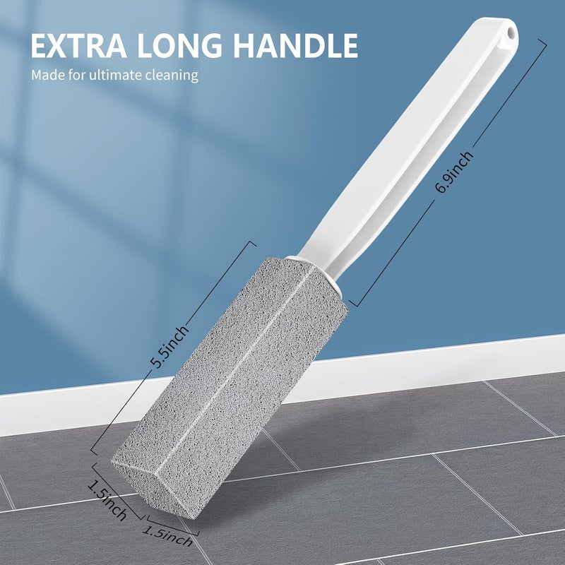 Laiyeoy Toilet Bowl Cleaner Pumice Stone -Hard Water Stain Remover, Powerfully Removes Toilet Bowl Rings，Rust &Lime，Ideal for Toilet Brush/BBQ Grills/Sink/Pool/Bathroom【2Pack】 (Extra Long Handle) - Image 2